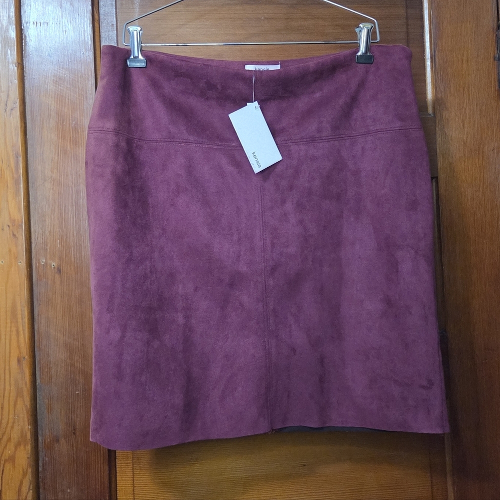NWT kenzie Plum Faux Suede Mini Skirt Sz XL "flawed"